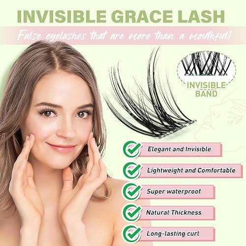 KEYYOU Angel lash Clusters Kit Lash Extension Kit D Curl 144Pcs Eyelash Extension Kit Wispy Natural Invisible Band Lash Kit with Waterproof DIY Lash Extension Kit at Home(Angel-D-8-18MIX) thumbnail 3