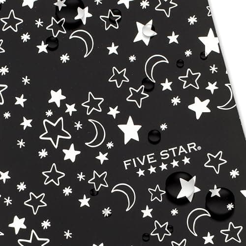 Five Star Spiral Notebook + Study App, 1 Subject, Wide Ruled, 8" x 10-1/2", 80 Sheets, Fights Ink Bleed, Water Resistant Cover, Black Stars Glow in the Dark (930020F) thumbnail 6