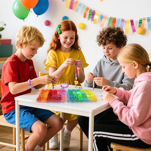 Redtwo 7 Boxes 5000 Pcs Pony Beads Kit, 144 Colors 6x9mm Kandi Beads for Friendship Jewelry Bracelet Making Kit, with 600+Pcs Letter Bead, DIY Crafts Gifts for Tween Girls Kids thumbnail 8