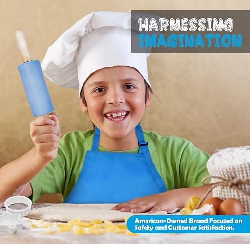 PERLLI Kids Real Cooking Set for Cooking and Baking – 31 Pc. Gift for Junior Chef with Real Utensils, Case & Safe Kids Knife Set for Boys & Girls – Fine Motor Skills & Fun for Children Ages 6+, Blue thumbnail 4