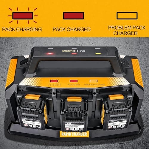 20V Max Battery RapidMeanwhile Fast Charger 6-Ports,Charger Station forDewalt 20V/60v MMaxBatterySimultaneousCharging of 6 Port Each3A,Compatible with Dewalt12V/20V 60v Multi BatteryTools thumbnail 4