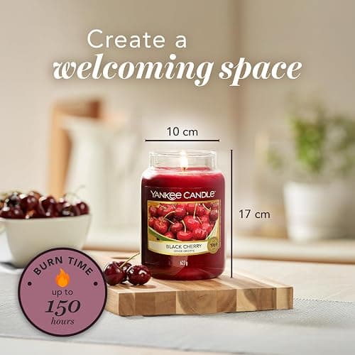 Yankee Candle Scented Candle | Black Cherry Large Jar | Long Burning Candles: up to 150 Hours | Perfect Gifts for Women thumbnail 3