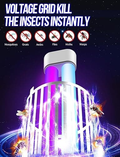 Bug Zapper Outdoor, Mosquito Zapper with LED Light, Fly Zapper Outdoor Indoor, Insect Zapper Electric Fly Traps, Plug in Mosquito Killer for Patio Yard thumbnail 3
