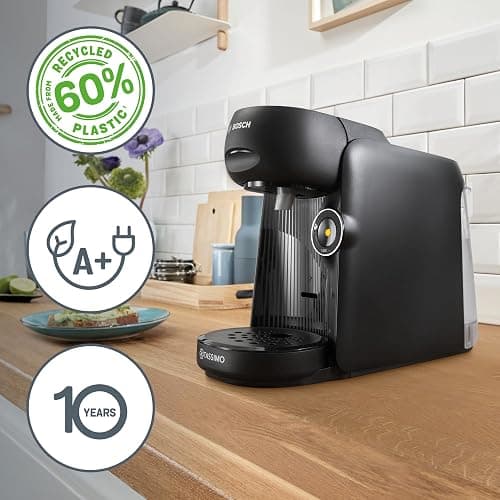 Bosch Tassimo finesse friendly Kapselmaschine TAS162E, 70 Getränke, intensiverer Kaffee auf Kopfdruck, Abschaltautomatik, nachhaltig, perfekt dosiert, 1400 W, schwarz/schwarz thumbnail 4