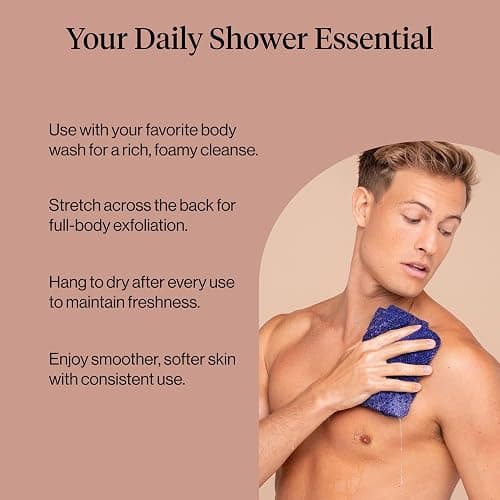 Kitsch African Net Sponge – Exfoliating Body Scrubber for Cleansing & Gentle Daily Exfoliation – Stretchable Bath Sponge for Hard-to-Reach Areas, Long-Lasting Shower Essential - Ocean Blue, 3 Pcs thumbnail 5