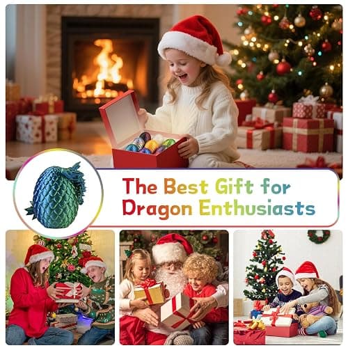 JOMBY 12PCS 3D Printed Dragon Eggs with Dragon Inside, Mini Egg Set, Articulated Crystal Fidget Toy for for Kids & Adults Gifts Christmas Ornament & Stocking Stuffers thumbnail 8