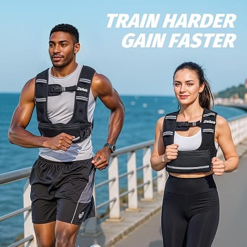 ZELUS Adjustable Weighted Vest for Women Men, Ergonomic Fit Training Vest | Available in 4–10 LB, 11–20 LB, and 20–32 LB Options with 6 Removable Weights for Walking, Cardio, and Strength Training thumbnail 6