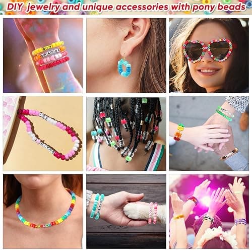 Acerich 4022 Pcs Pony Beads for Friendship Bracelet Making Kit, 96 Colors 5 Boxes Friendship Bracelet Beads 6x9mm Rainbow Kandi Beads with 1000 Pcs Letter Beads for Jewelry Making thumbnail 2
