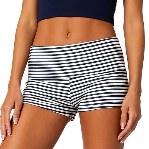 KMBANGI Womens Fold Over Shorts Elastic Waist Y2k Lounge Shorts Foldover Cute Pajama Micro Bottoms Mini Shorts Sleepwear thumbnail 2