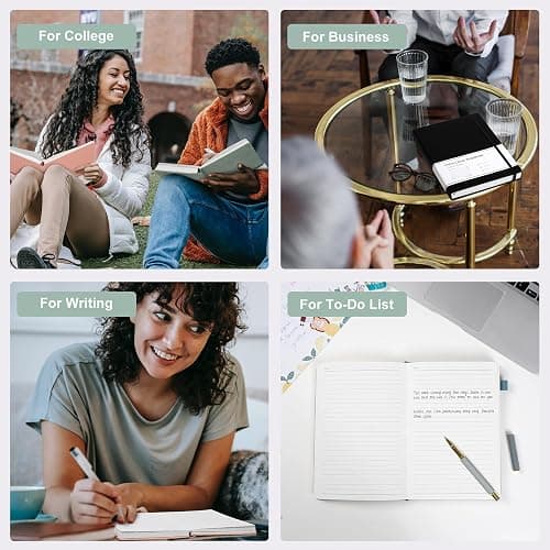 CAGIE Lined Journal Notebook for Women Men 320 Pages 100 Gsm Paper Thick Journaling Notebooks A5 Leather Journals for Writing Hardcover Journal Supplies for Work Note Taking Diary, 5.7x8.3 In, Green thumbnail 6