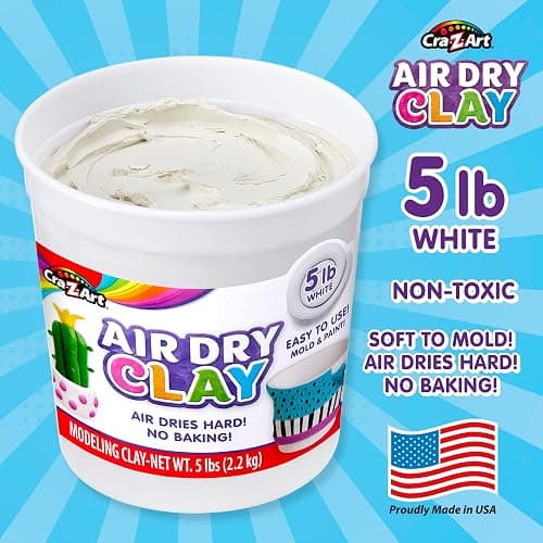 Cra-Z-Art Air Dry Clay - 5lb Bucket Natural White Modeling Clay, Perfect for Sculpting, School Projects, Bulk Class Supplies for Teachers, Day Cares, Camps, Essential for School thumbnail 2