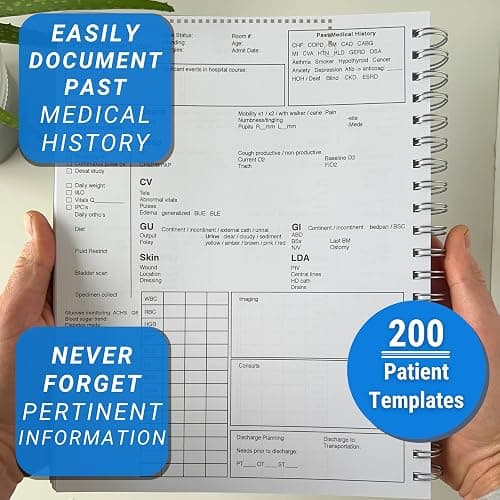 Portage ProNurse Report Spiral Notebook – 200 Patient Templates, 8.5"x11",Essential For Nurses, Makes Shift Reporting A Breeeze, 100 Sheets thumbnail 5