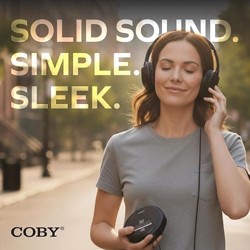 Coby Portable CD Player with MP3 Playback & FM Radio, 60-Second Anti-Skip Protection, Foldable Wired Headphones, Compact Retro Discman Music Player for Home, Car, Travel & Seniors – Clear Stereo Sound thumbnail 7