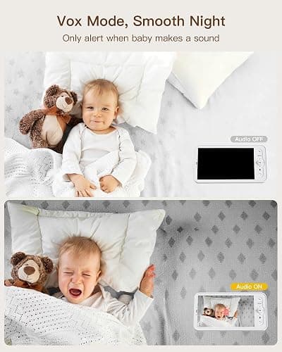 ARENTI WiFi Baby Camera Monitor B2 Kit 2026 Upgraded, 5-inch Wireless Display, Smartphone App, Encrypted Connection, Lullaby, Super Night Vision, Auto Tracking, Temp Sensor, Support Local Storage thumbnail 6