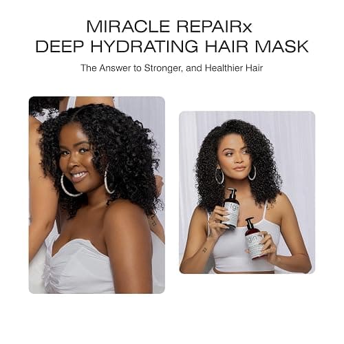 tgin Miracle RepaiRx Deep Hydrating Hair Mask – Moisture & Breakage Control | Deep Conditioner Formula with Biotin & Black Castor Oil for Wavy Locks – Hair Moisturizer for Dry Curls – 12 Oz thumbnail 4
