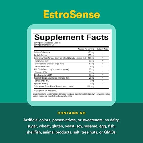Natural Factors WomenSense EstroSense - Daily Hormonal Balance Support Supplement - Supports Healthy Menstration & Menopause - Non-GMO Natural Supplement - 120 Vegetarian Capsules (60 Servings) thumbnail 4