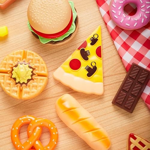 JOYIN 50 pezzi di giocattoli alimentari cibo giocattoli accessori cucina gioco educativo di ruolo con frutta pane verdura per bambini thumbnail 2