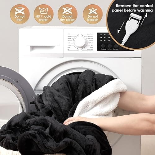 EHEYCIGA Heated Blanket - Electric Throw with 9 Heating Levels & 10 Hr Auto Off, Soft Cozy Sherpa Washable Blanket, 50 x 60 Inches thumbnail 7