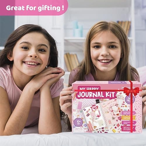 jackinthebox DIY Journal for Girls Ages 8-12, 242 pcs, Journaling kit, Tween Scrapbook, Includes 10 Mental Health Exercises, Girls Diary 8 9 10 11 12 Years - Pink thumbnail 7