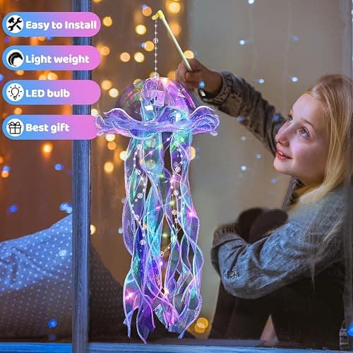 YOVIWEI Jellyfish Decor - 12 Pcs Jellyfish Lanterns for Under the Sea Decorations, Hanging Jelly Fish Decoration for Mermaid Theme Party & Birthday Gifts for Women Girls (6 Colors) thumbnail 4