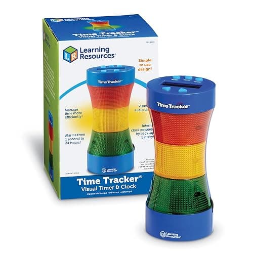 Learning Resources Time Tracker Visual Timer & Clock - 1 Piece, Classroom Tracker, Alarm Clock, Light Up Timer for Classroom, Visual Tracker - - - Image 1