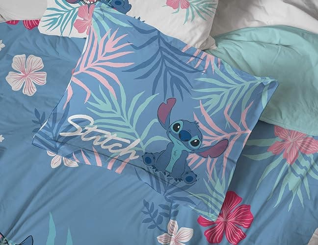 Jay Franco Disney Lilo & Stitch Paradise Dream Full Comforter & Sham Set - Super Soft Kids Reversible Bedding - Fade Resistant Microfiber (Official Disney Product) thumbnail 7