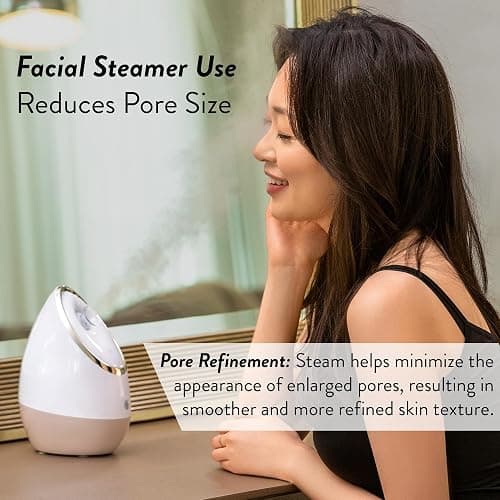 Facial Steamer SPA+ by Microderm GLO - Best Professional Nano Ionic Warm Mist, Home Face Sauna, Portable Humidifier Machine, Deep Clean & Tighten Skin, Daily Hydration for Maximum Serum Absorption thumbnail 7