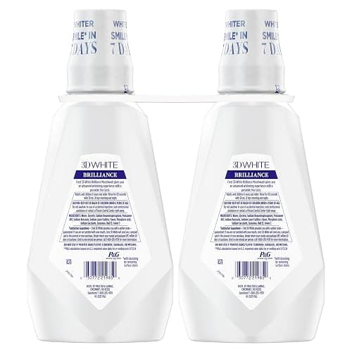 Crest Mouthwash/Mouth Rinse, 3D White Brilliance Whitening, Alcohol Free, Clean Mint, 2x1L (33.8 fl oz) thumbnail 11
