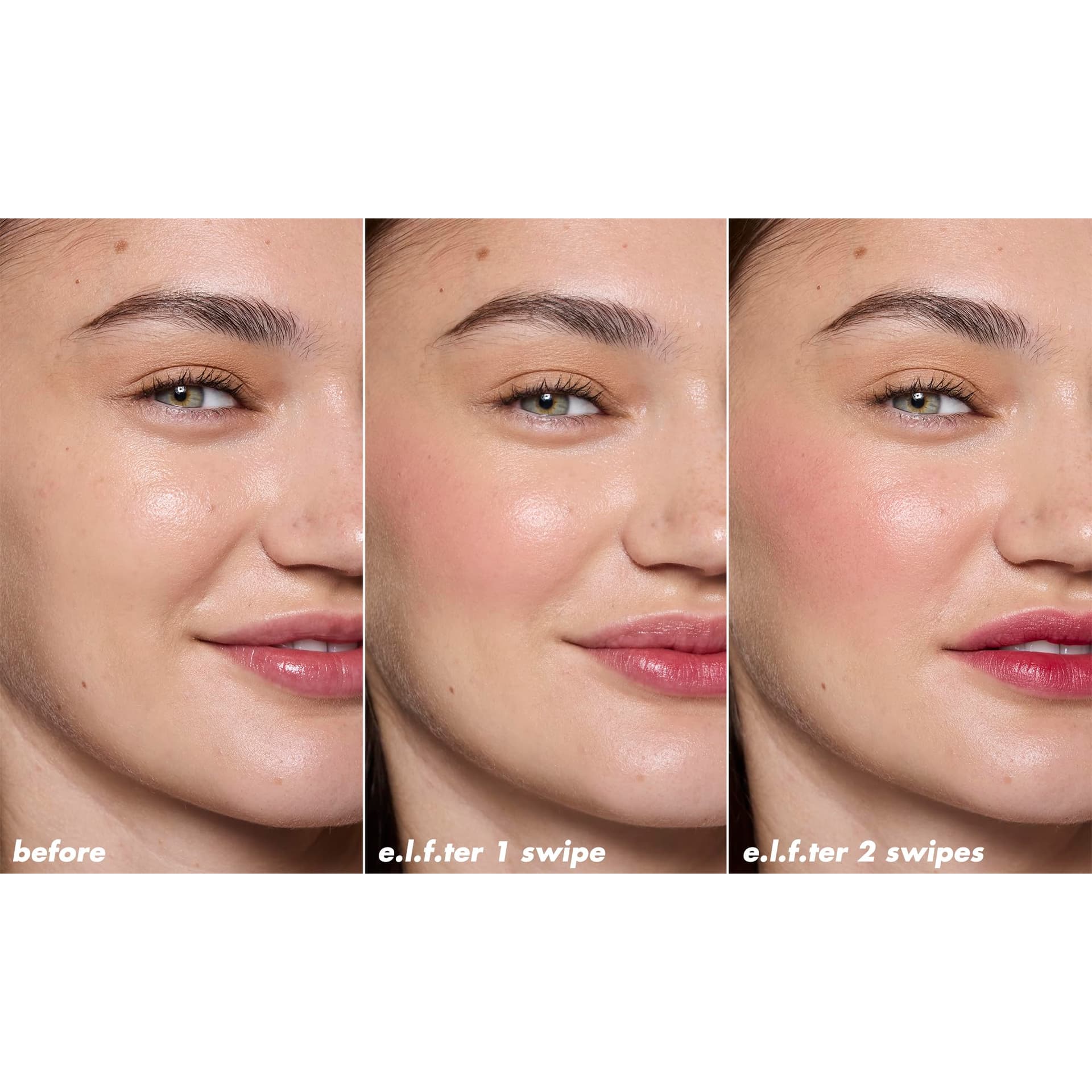 e.l.f. Sheer For It Blush Tint, Multifunctional Makeup for Your Lips and Cheeks, for a Natural Fresh Finish, Vegan and Cruelty-Free, Left On Red thumbnail 5
