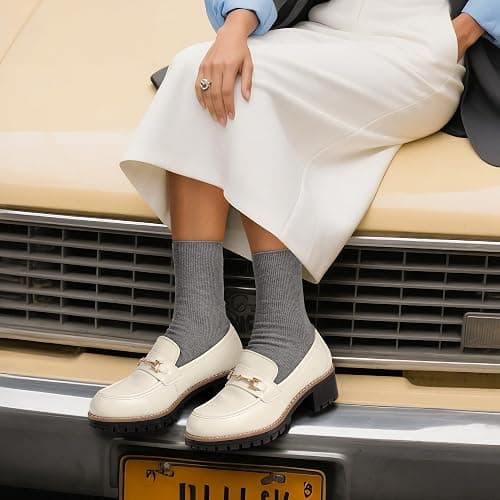 DREAM PAIRS Women's Chunky Loafers, Platform Comfortable Slip-On Dressy Business Casual Shoes thumbnail 3
