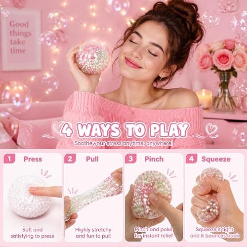 DIY Stress Ball Making Kit with 15 TPR Skins | Create ASMR Anxiety Relief for Adults, Handmade Crunchy Squishy Stress Balls, Relaxing Craft Kit (no Filler) thumbnail 3
