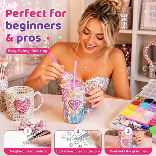 45000Pcs Rhinestones for Bedazzling Kit, 3mm Multicolor Flatback Gems, All-in-one Bedazzler Kit with 40ml Jewelry Glue and Complete Tools, Bedazzler Kit with Rhinestones for DIY Crafts thumbnail 8