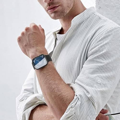 Sport Band and Case for Apple Watch Band 40mm 44mm 46mm 42mm 41mm 45mm 38mm iWatch Bands for Women/Men,Silicone Waterproof Strap with Cover Combo for Apple Watch Series 11 10 9 8 7 6 5 4 SE Ultra/2 3 thumbnail 5