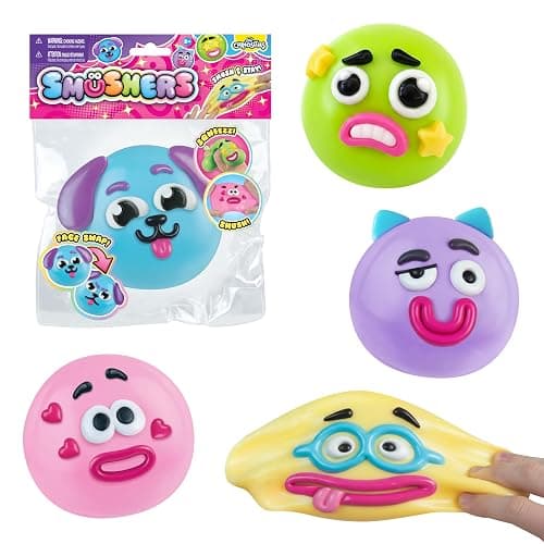 ORB Curiosities Assorted Smushers Slow Rising Squishy Faces - 1 Assorted Smushers Squishy Face - Cute Face Squishies with Soft, Smushy Marshmallow Squish - Fidget and Stress Balls for Kids and Adults - Image 1
