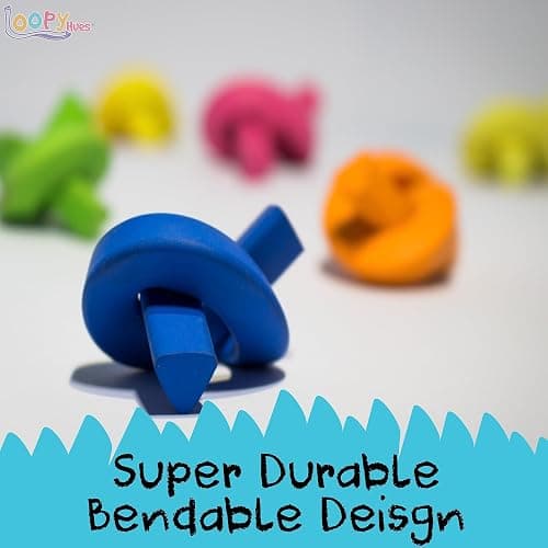 Loopy Hues Bendable Crayons For Kids, Arts & Crafts, School Supplies, 3D Letter & Number Crayons, No Sharpening Needed, Assorted Colors (24 Pack - Round) thumbnail 3