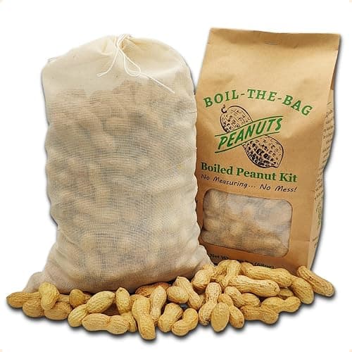 Boiled Peanuts Kit | Contains Premium In Shell Peanuts, Salt, and a Unique Seasoning Blend in a Muslin Cooking Bag | 2 Kits of Original Flavor - Image 1
