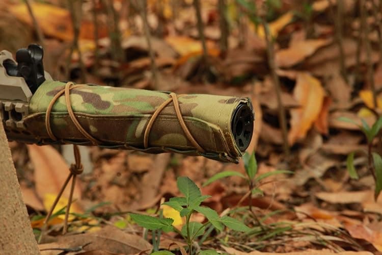 XNDSEVO - Tactical Airsoft Suppressor Cover Durable 1000D Nylon with Hook & Loop Closure and Elastic Strap thumbnail 5