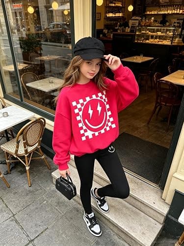 Lianpyxa Tween Girl Clothes Cartoon Sweatshirt Elastic Waist Sweatpants 2PCs Girls' Fall Clothing Sets thumbnail 6