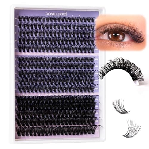 Ocean Pearl Cluster Lashes Kit 320PCS Individual Eyelashes 40D+50D+100D Eyelash Extension Kit 11-20mm False Eyelashes DIY Lash Extension Natural Lash Clusters with Super Bond&Seal&Remover&Tweezer-100D thumbnail 9