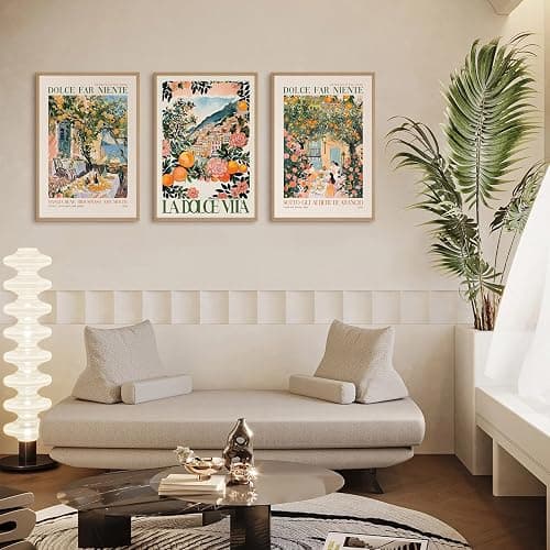 Italy Amalfi Coast Wall Art Italian Kitchen Canvas Wall Decor Vintage City Landscape Travel Poster Kitchen Artwork Italy Food Pictures Mediterranean Prints for Dining Room 12x16 Inch Unframed Set of 3 thumbnail 5