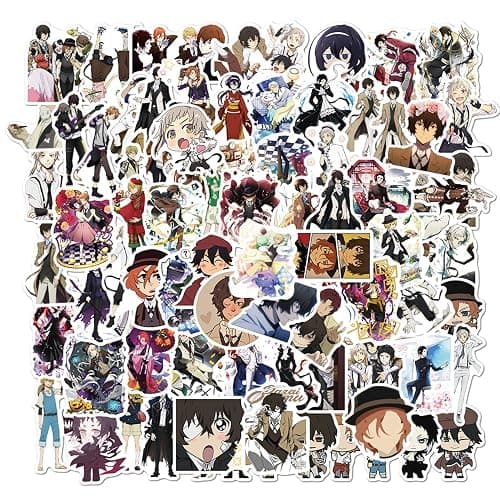 100Pcs Cartoon Bungo Stray Dogs Stickers for Water Bottles Cup Laptop Guitar Car Motorcycle Bike Skateboard Luggage Box Vinyl Waterproof Graffiti Patches JHSL thumbnail 4