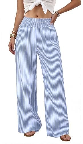 Sampeel Wide Leg Pants Woman High Waist Trousers with Pockets Casual Lounge thumbnail 2