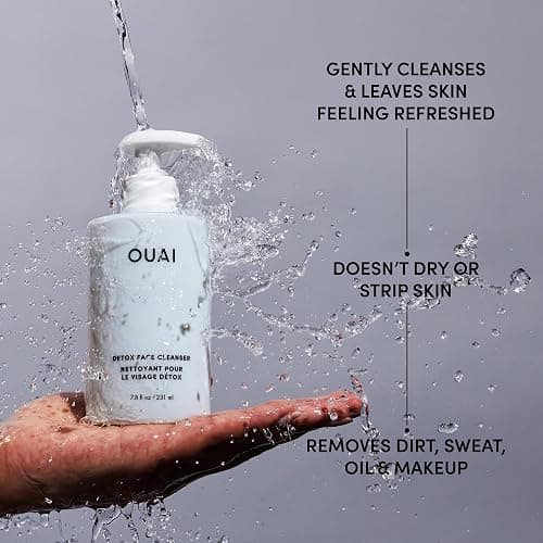 OUAI Detox Facial Cleanser - Deep Cleansing Face Wash with Glycolic Acid, Niacinamide & PHA - Removes Sweat, Dirt & Oil Without Drying - Gentle Face Cleanser for Post-Workout (7.8 Fl Oz) thumbnail 2