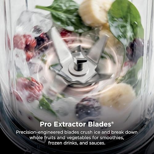 Ninja Nutri-Plus Personal Blender, 900PW, (3) 20oz Cups, Silver, BN301 | 900-peak-watt push-to-blend motor for smoothies & sauces. (3) 20-oz cups, 2 spout lids & storage lid. Dishwasher safe. thumbnail 6