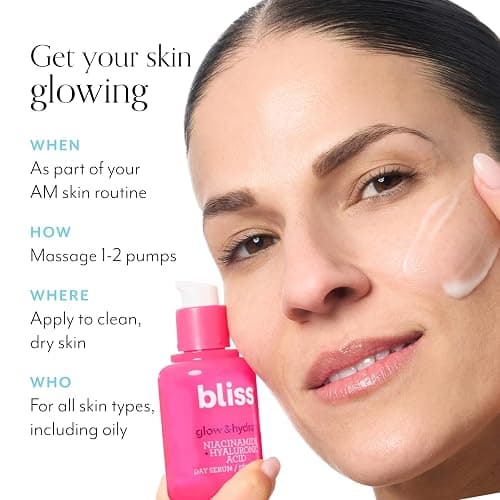 Bliss Glow & Hydrate Serum - Niacinamide + Hyaluronic Acid Serum - 1 Fl Oz - Improves Dullness, Hydrates, Replenishes & Defends Skin - Lightweight Hydration - Clean - Vegan & Cruelty Free thumbnail 7