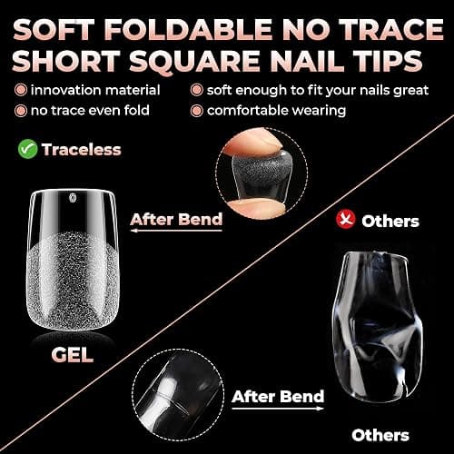UNA GELLA Nail Tips Short Square, Pre-buff Matte Gel Nails Tips Short Square Nail Tips 120pcs Clear Full Cover False Fake Nails for Nail Extensions DIY Home Salon 12 Sizes for Women thumbnail 8
