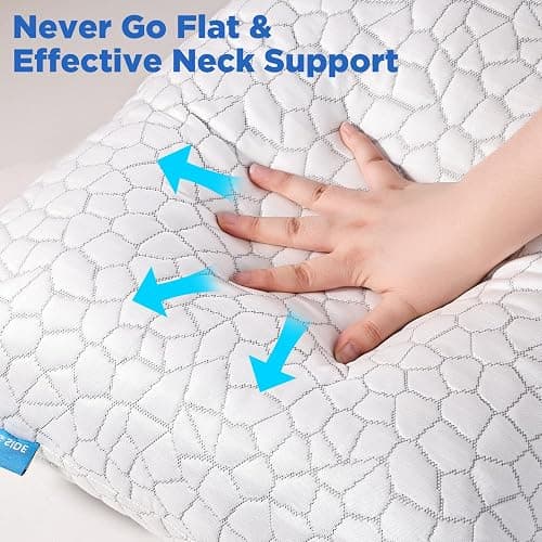 SUPA MODERN Cooling Bed Pillows for Sleeping 1 Pack Shredded Memory Foam Pillows Adjustable Cool Pillow for Side Back Stomach Sleepers Luxury Gel Pillows Standard Size, for Women Men thumbnail 7