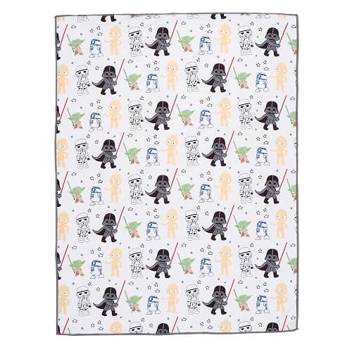Lambs & Ivy Star Wars Classic Fleece Baby Blanket - Yoda/Darth Vader/R2-D2/C-3PO thumbnail 5