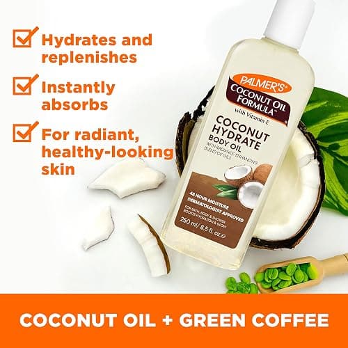 Palmer's Coconut Oil Formula Body Oil, Body Moisturizer with Green Coffee Extract, Bath Oil for Dry Skin, 8.5 Ounces (Pour Cap) thumbnail 3