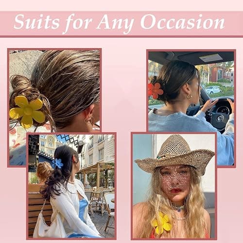 Flower Hair Clips for Women - 9 PCS Matte Claw Clips With Strong Hold for Thick and Thin Hair - Non Slip, 9 Styles thumbnail 4
